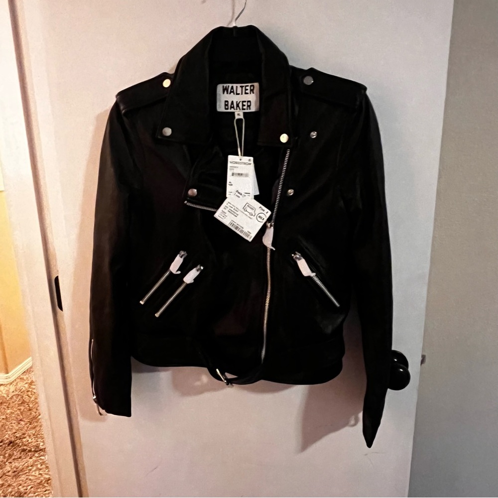 Walter Baker Black Leather Moto Jacket